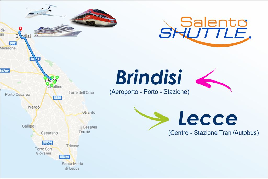 Navetta e Taxi da Brindisi aeroporto a Lecce